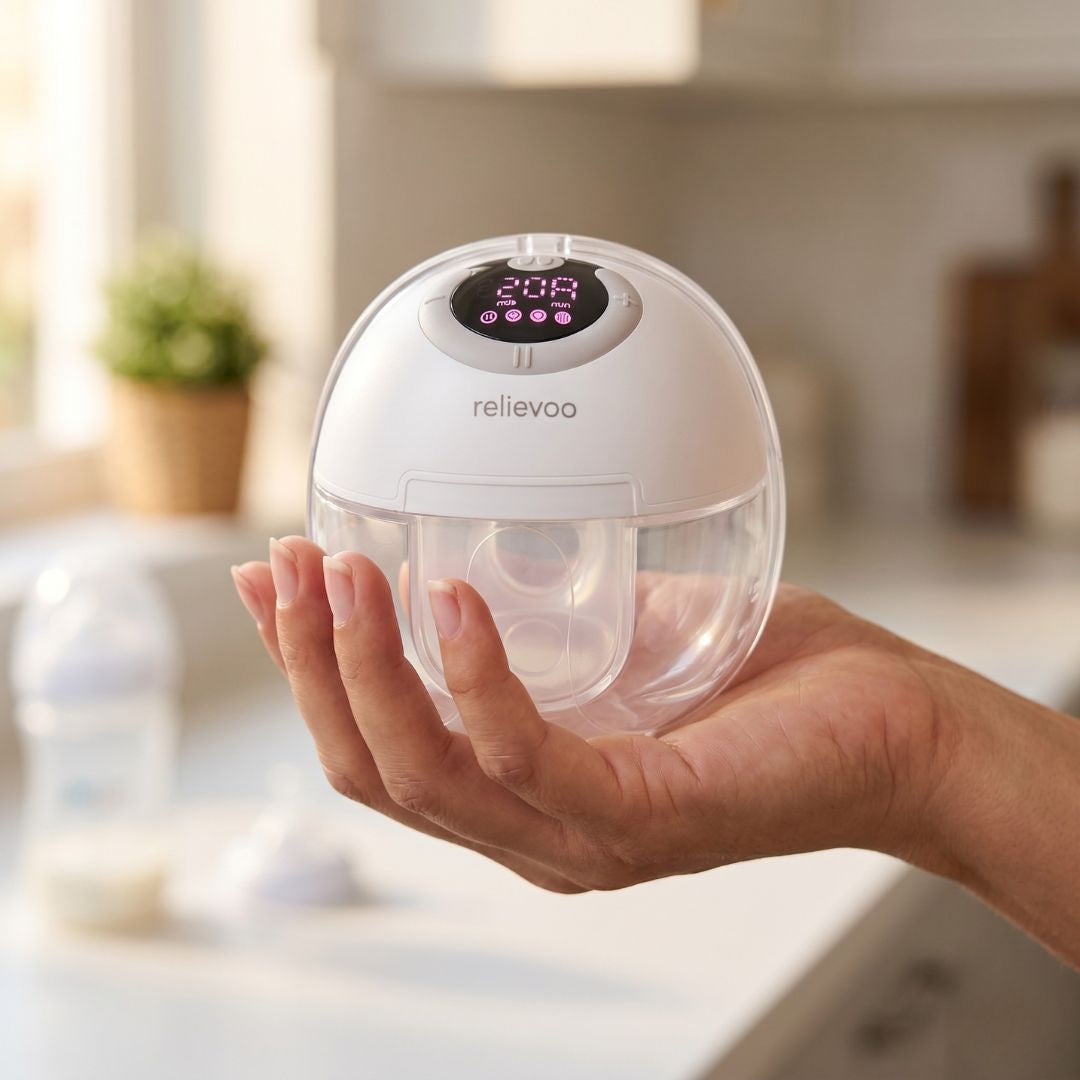 Relievoo wearable hands-free cordless breast pump — on the go