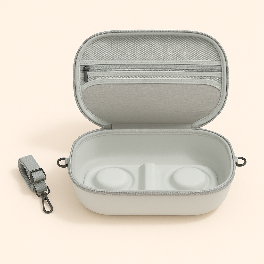 Relievoo protective carrying case with breast pump stored inside