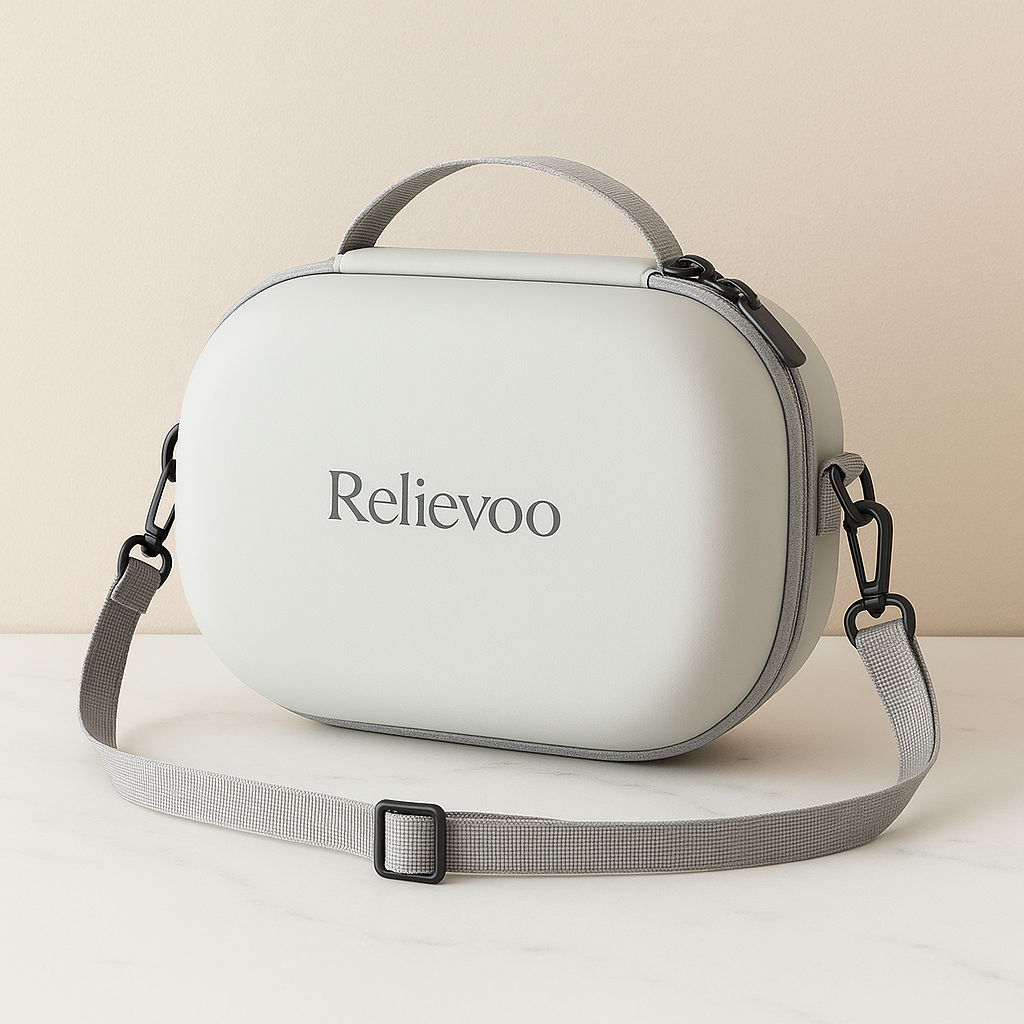 Relievoo protective carrying case for wearable breast pump - front view