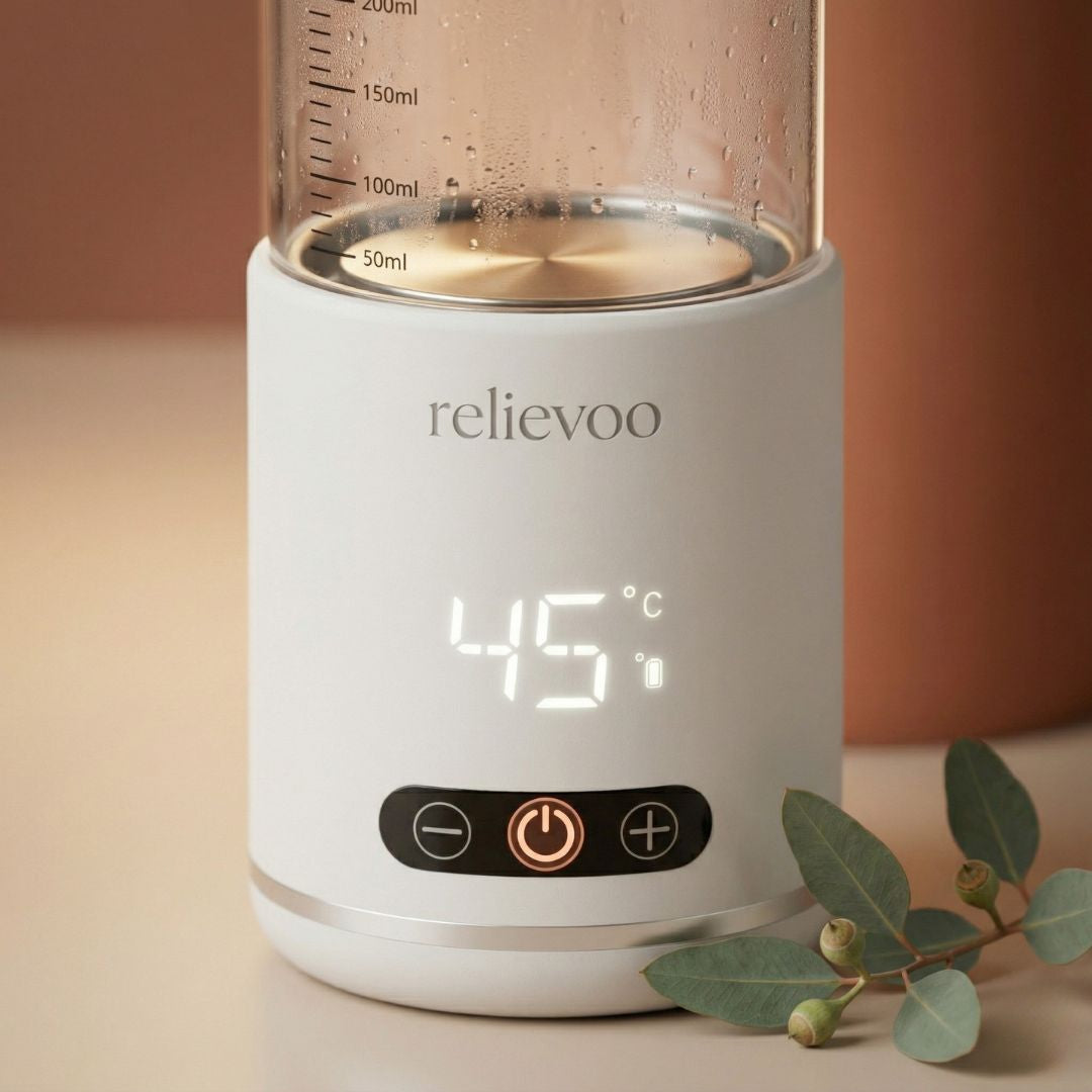 Close-Up LED Display 45 Degrees - Relievoo Nomad Bottle Warmer