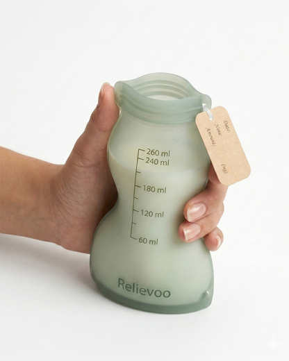 Relievoo Reusable Silicone Breast Milk Storage Bags (5-Pack)