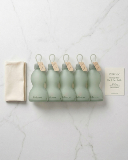 Relievoo Reusable Silicone Breast Milk Storage Bags (5-Pack)